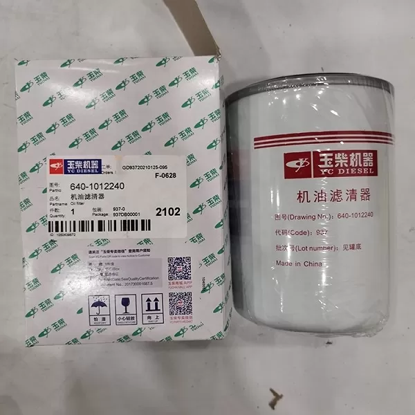 Diesel Engine parts YC6B125-T21 640-1012240 Oil Filter 