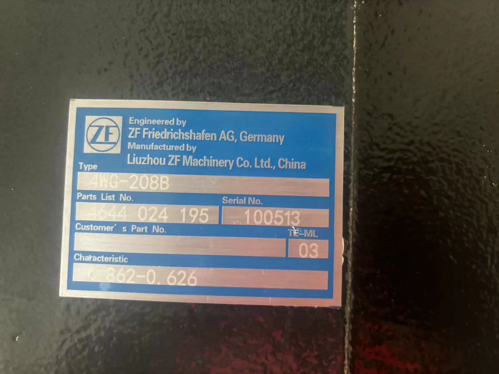 ZF4WG200 gearbox assembly for wheel loaders